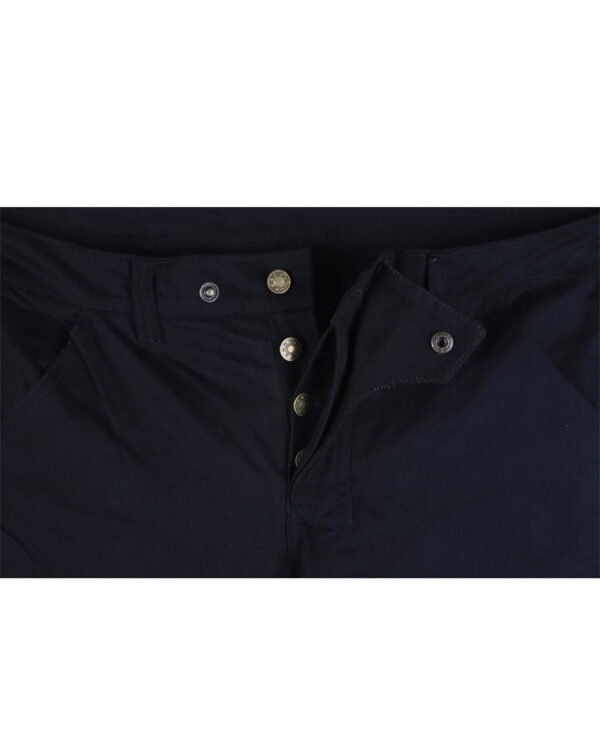 Black Cotton Twill Motorcycle Pants