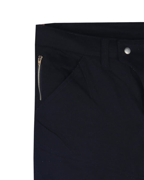 Black Cotton Twill Motorcycle Pants