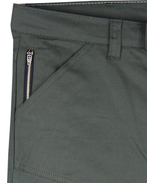 Olive Green Twill Cotton Biker Pant