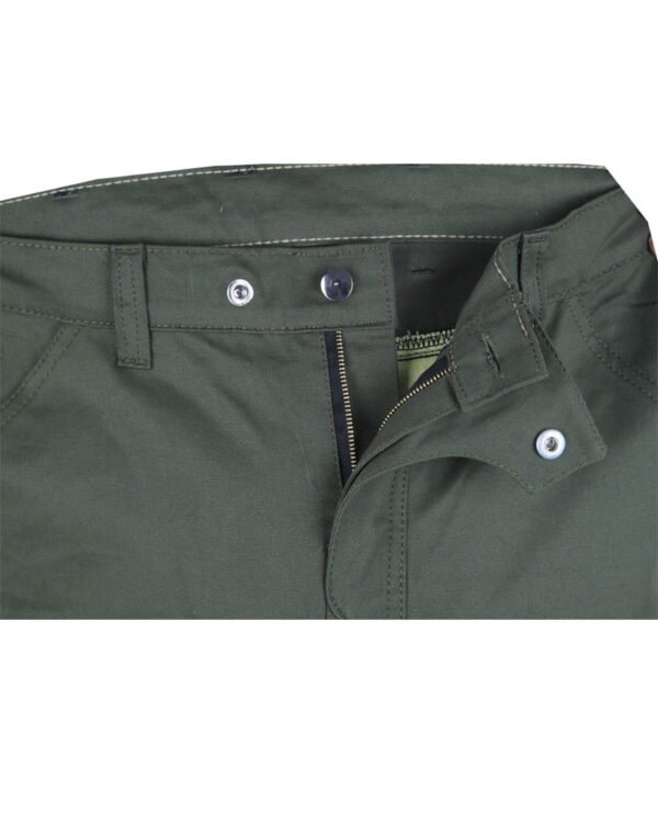 Olive Green Twill Cotton Biker Pant