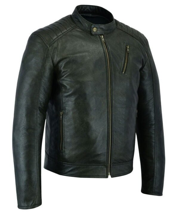 Men Black Motorbike Jacket