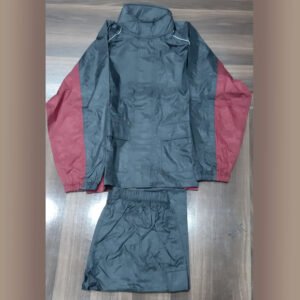 Black Maroon Rain Coat